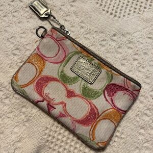 Coach Poppy Dream Signature C Wristlet Multicolor Y2K 45183 Scribble Pouch
